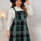 Honey Plaid Wide Strap Overall Dress