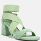 Berries Elastic Strappy Block Heel Sandals