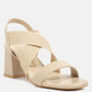 Elastic Straps Block Heel Sandals