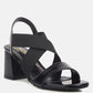Elastic Straps Block Heel Sandals