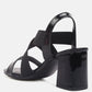 Elastic Straps Block Heel Sandals