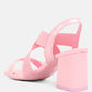 Elastic Straps Block Heel Sandals
