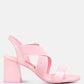 Elastic Straps Block Heel Sandals