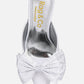 Elisda Blue Diamante Bow Heeled Mules