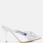 Elisda Blue Diamante Bow Heeled Mules