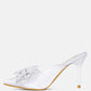 Elisda Blue Diamante Bow Heeled Mules