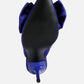 Elisda Blue Diamante Bow Heeled Mules