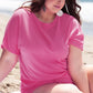 Rose Red Solid Waffle Knit Two Piece Set