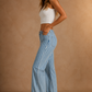 The Riviera Stripe Cuffed Jean - Light Wash