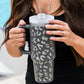 Gray Leopard Print 40OZ Stainless Steel Portable Cup with Handle