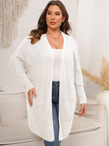 Open Front Cardigan With Pockets