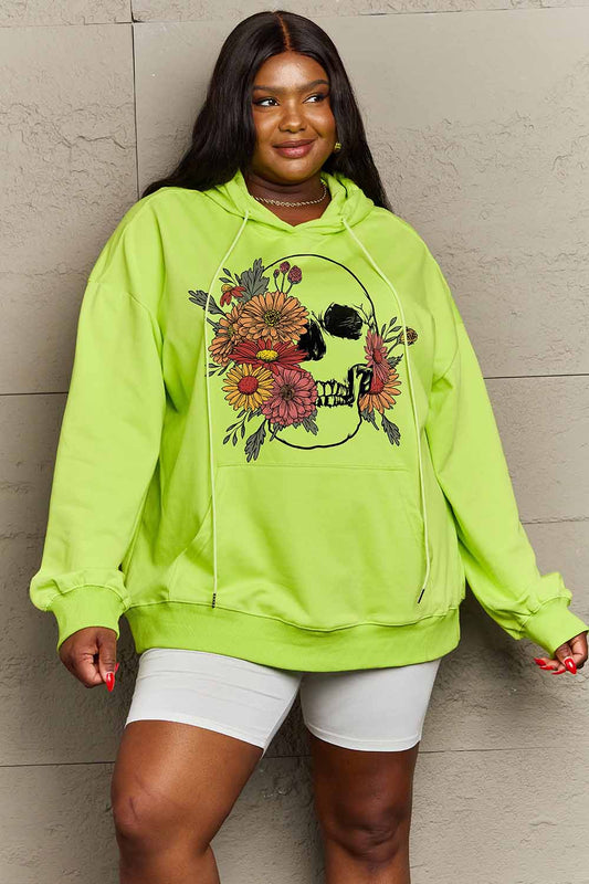 “Floral Skull” Graphic Hoodie