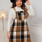 Honey Plaid Wide Strap Overall Dress