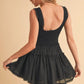 Frill Sleeveless Drop Waist Mini Dress