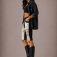 Rodeo Capri Short in Brown Cowhide