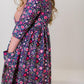 Flower Farm 3/4 Sleeve Pocket Twirl Dress