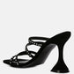 Face Me Studded Spool Heel Multi Strap Sandals