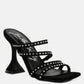 Face Me Studded Spool Heel Multi Strap Sandals