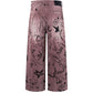 MAROON GRAFFITI DENIM