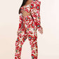 3pc Flower Print Bandeau Top Pants Set