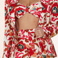 3pc Flower Print Bandeau Top Pants Set