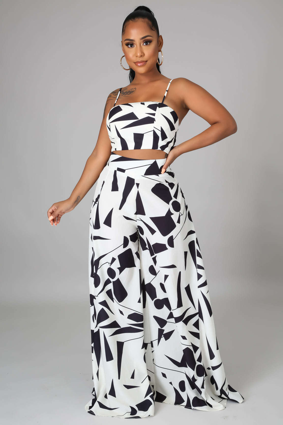 Abstract Shapes Print Pant Set