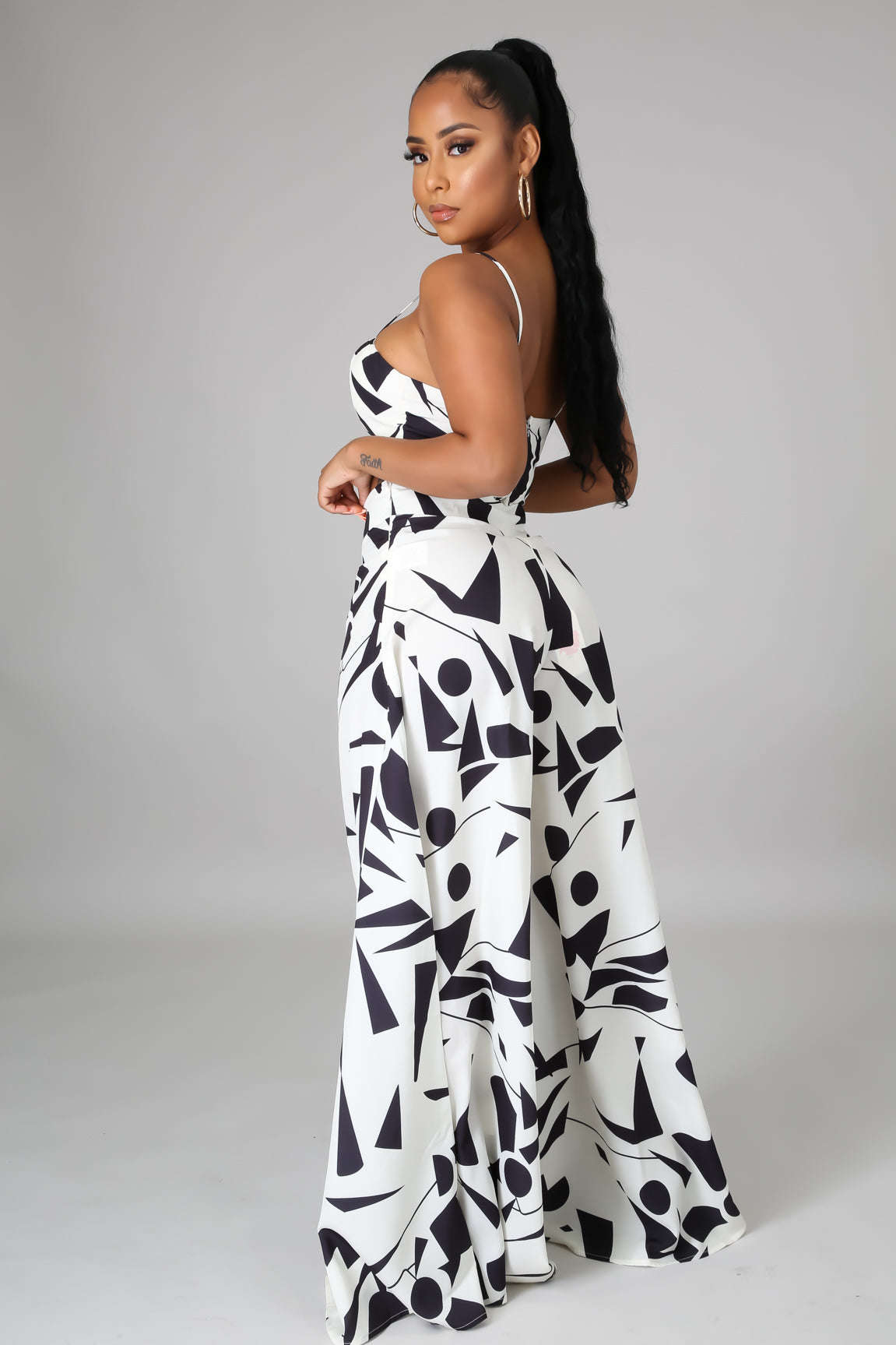 Abstract Shapes Print Pant Set