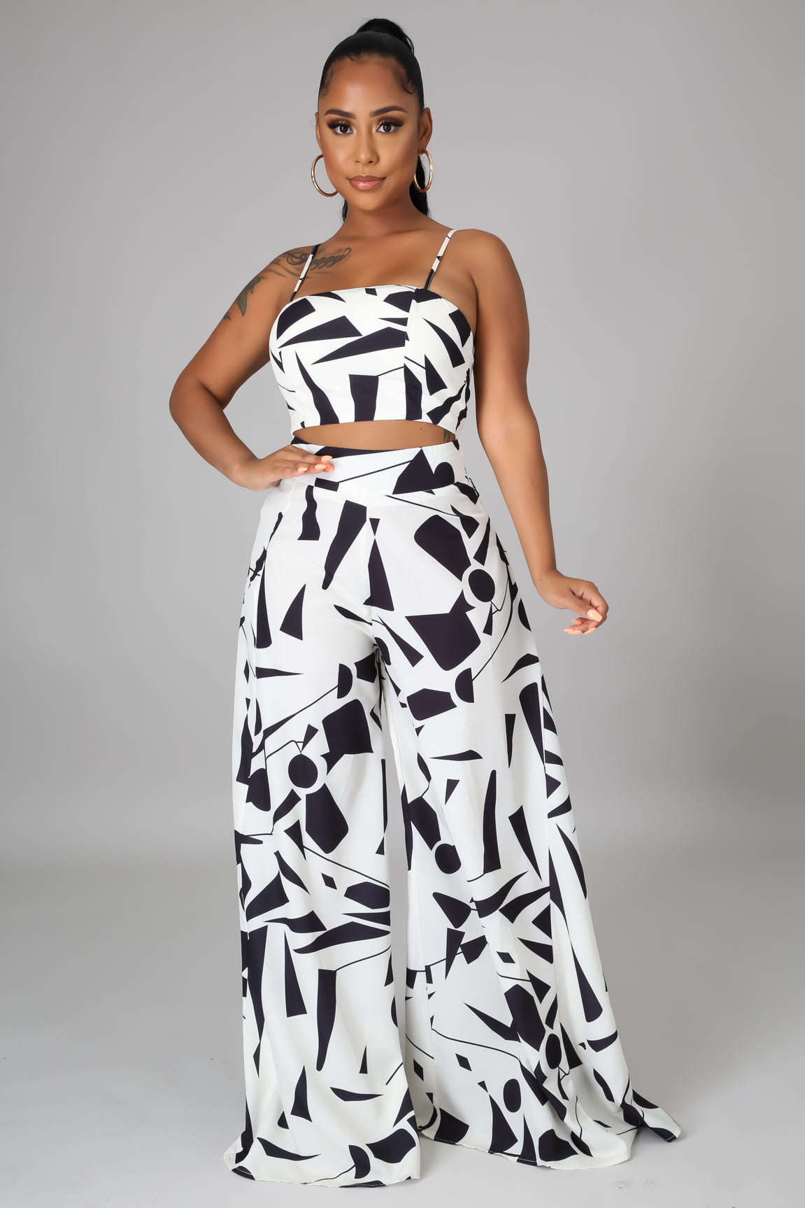 Abstract Shapes Print Pant Set