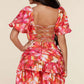 Charming Short Puff Sleeves 2pc Skirt Set