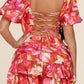 Charming Short Puff Sleeves 2pc Skirt Set