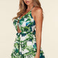 Leaf Print O-ring Mini Dress