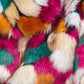 Multicolor Faux Fur Hooded Jacket With Front Zipper