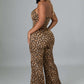 Non Stretch Cheetah Print Jumpsuit