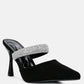 Fauci Diamante Strap Heeled Mules