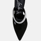 Fauci Diamante Strap Heeled Mules