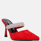 Fauci Diamante Strap Heeled Mules