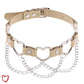“Chain of Hearts” Faux Leather Heart Chain Choker