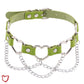 “Chain of Hearts” Faux Leather Heart Chain Choker