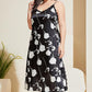 Floral Lace Trim Side Slit Night Dress