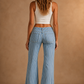 The Riviera Stripe Cuffed Jean - Light Wash
