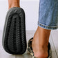 Black Print Thick Sole Slip On Slippers