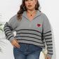 Zip-Up Striped Sweater