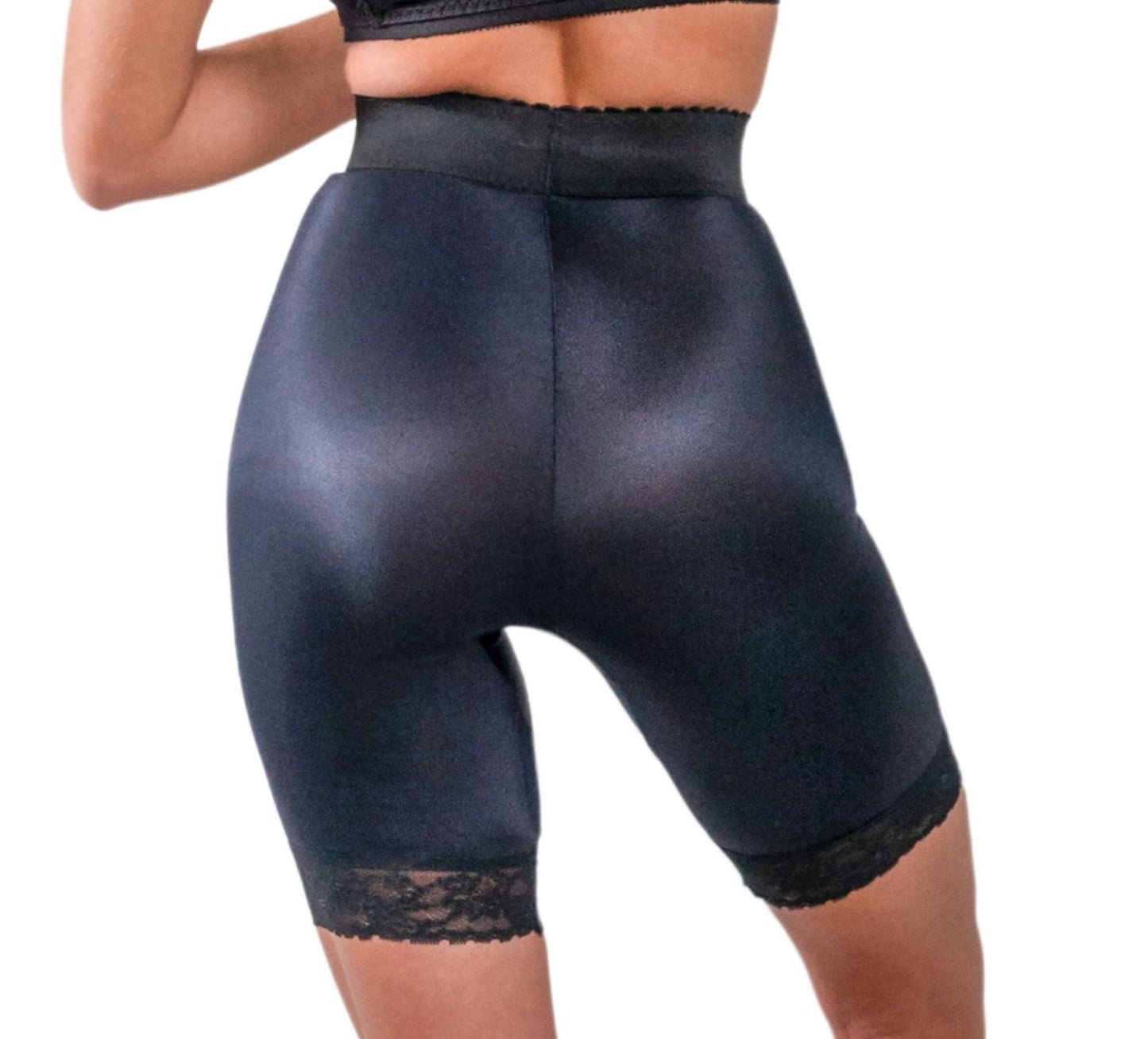 High Waist Light Shaping Bike Short | Satin 4-Way Stretch with Built-In Panty