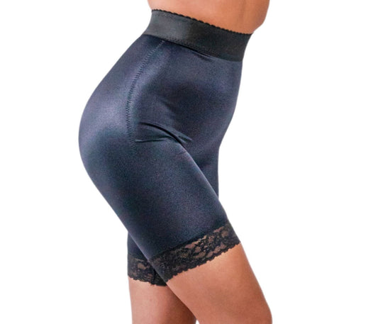 High Waist Light Shaping Bike Short | Satin 4-Way Stretch with Built-In Panty