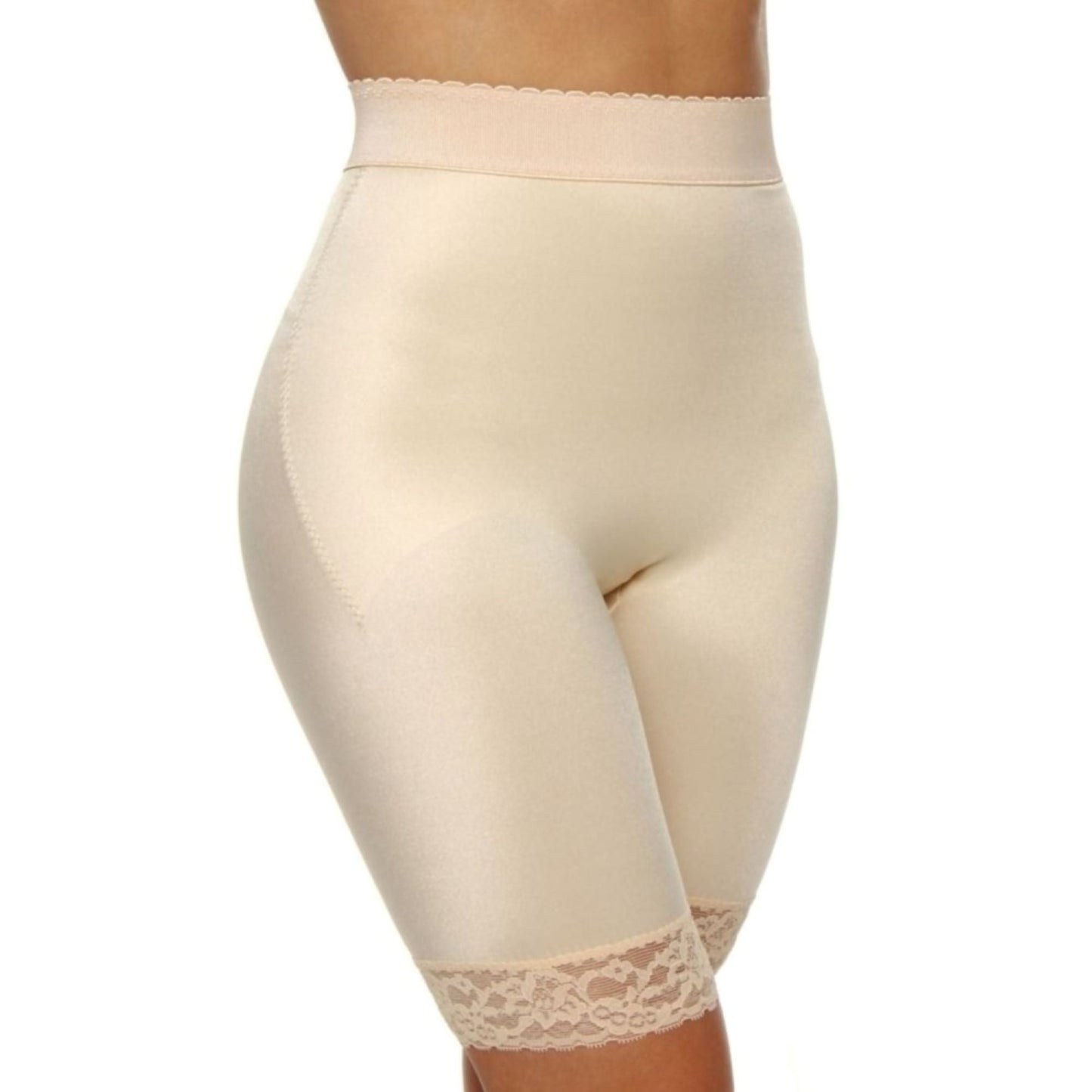 High Waist Light Shaping Bike Short | Satin 4-Way Stretch with Built-In Panty