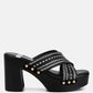 Finley Raffia High Block Heel Clogs