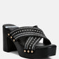 Finley Raffia High Block Heel Clogs