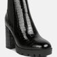 Foxy Faux Leather Croc Chelsea Boots