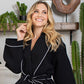 Knee-Length Waffle Kimono Robe