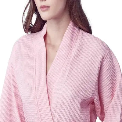 Knee-Length Waffle Kimono Robe